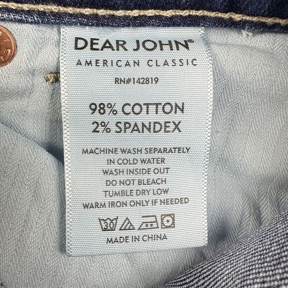 Dear John Joyrich Comfort Skinny Jeans Womens 26 Metallic Medium Wash Stretch - Picture 7 of 16